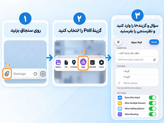 ساخت نظرسنجی در تلگرام
